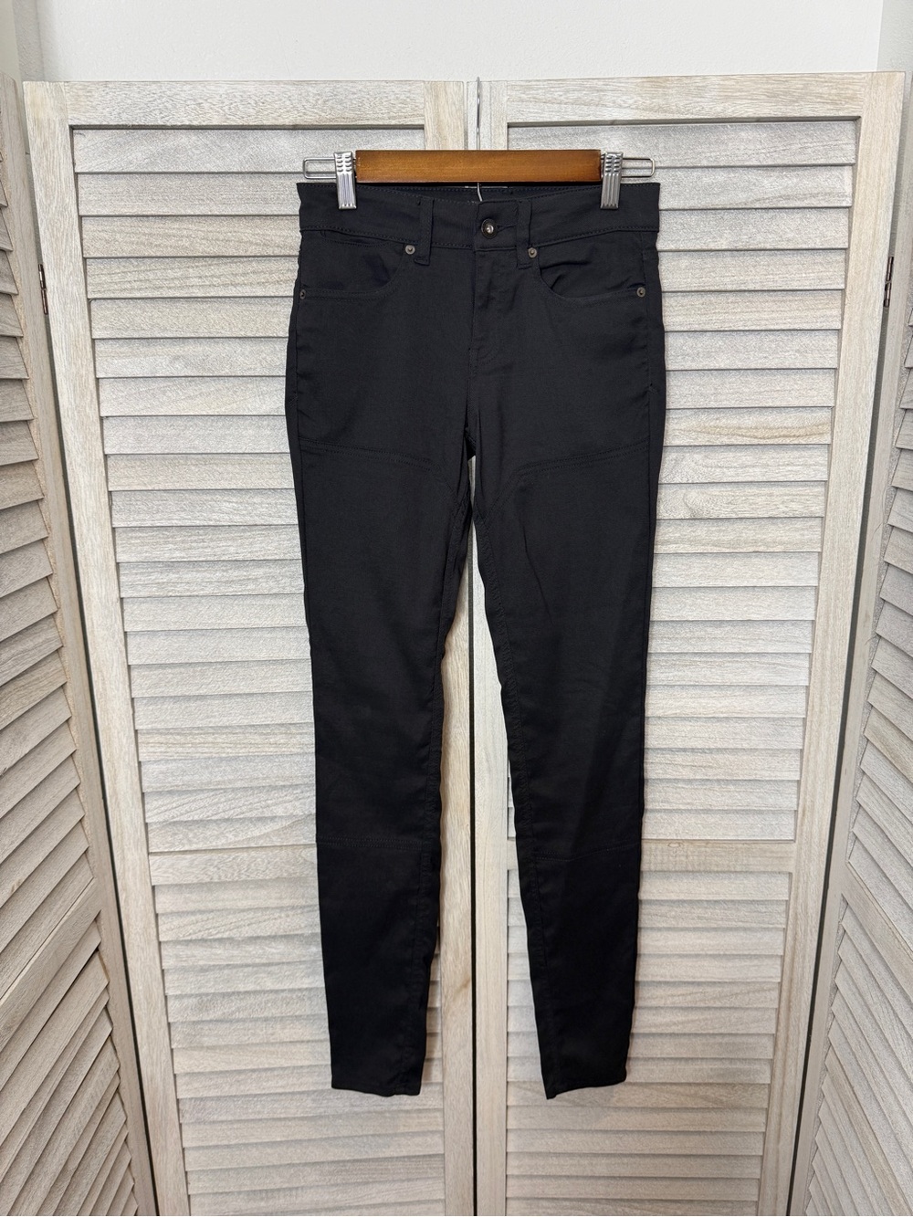 prAna Southport Pants Women’s 0 Black Stretch Skinny Slim Travel Hiking